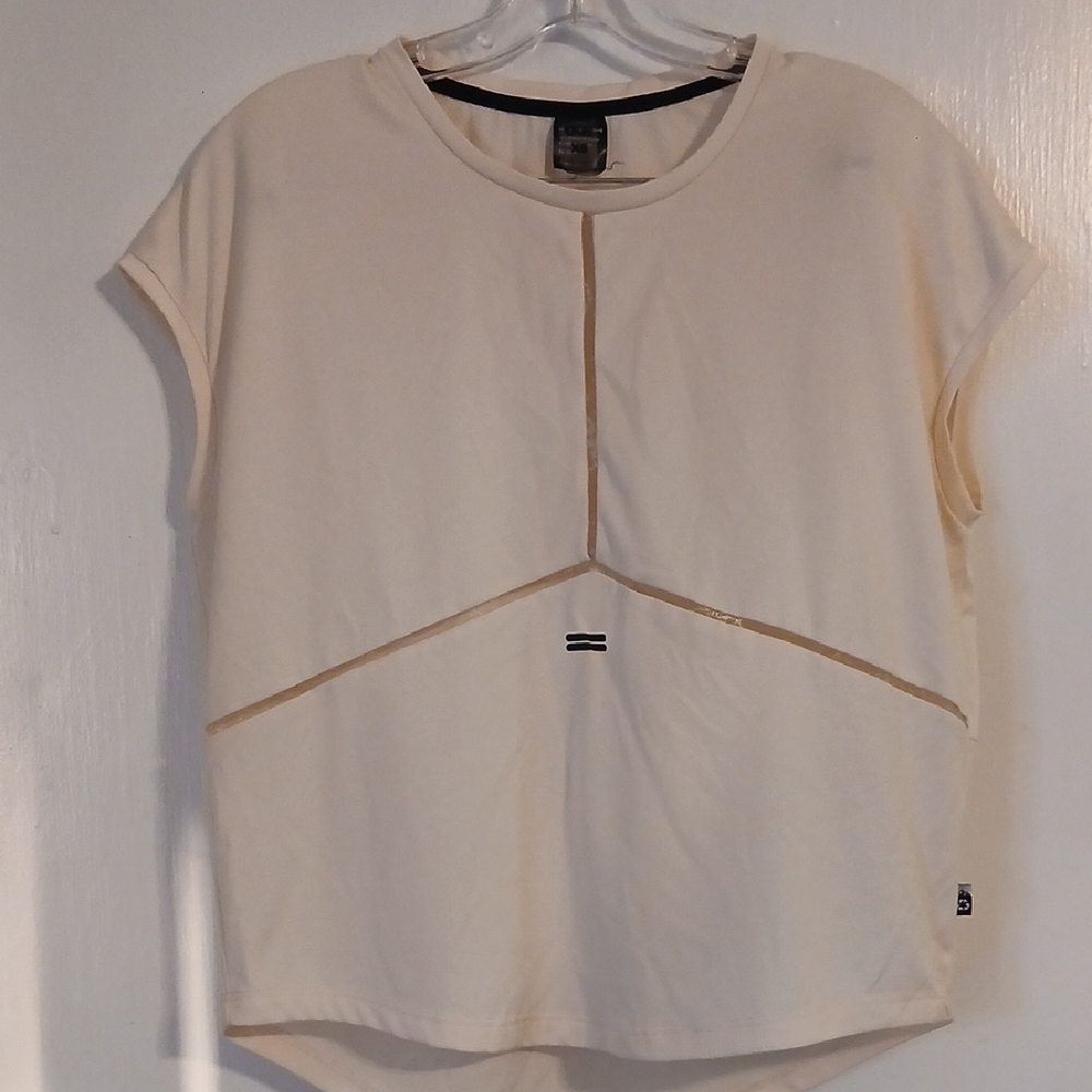 Cream‎ Boxy T-Shirt with Short Sleeves